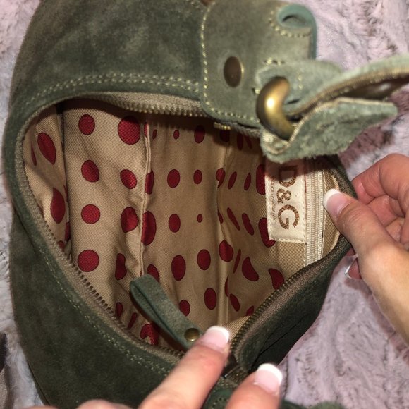 Dolce & Gabbana Army Green Suede Hobo Bag - Picture 5 of 5